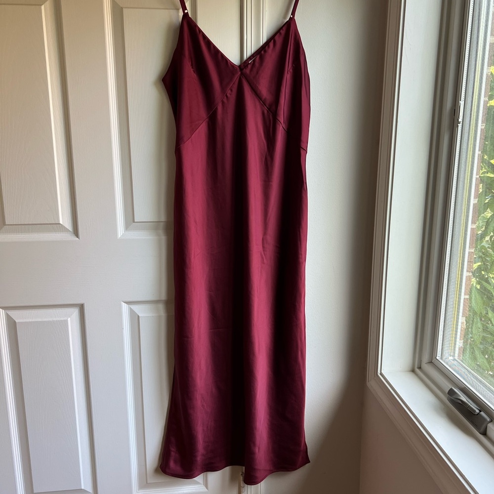 Burgundy Midi Slip Dress